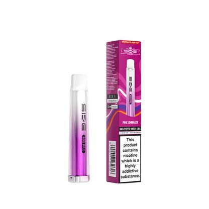 SKE Crystal Vape Pro 600 Prefilled Pod Vape Kit Pink Lemonade Flavour 
