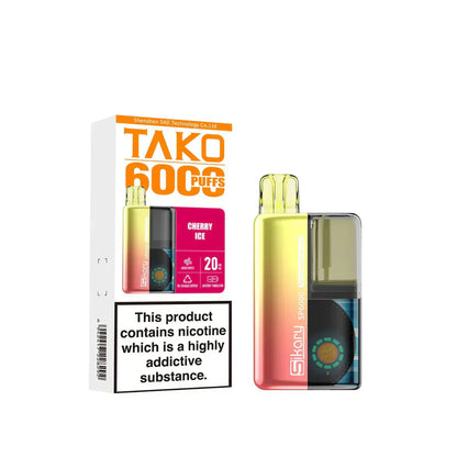 SKE Sikary TAKO SP6000 puffs Prefilled Pod Kit Box Of 5, Cherry Ice Flavour