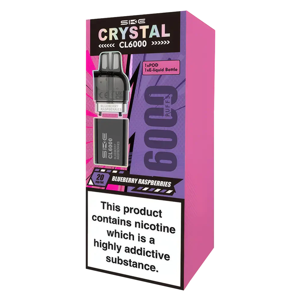SKE Crystal CL6000 Prefilled Pods Blueberry Raspberries
