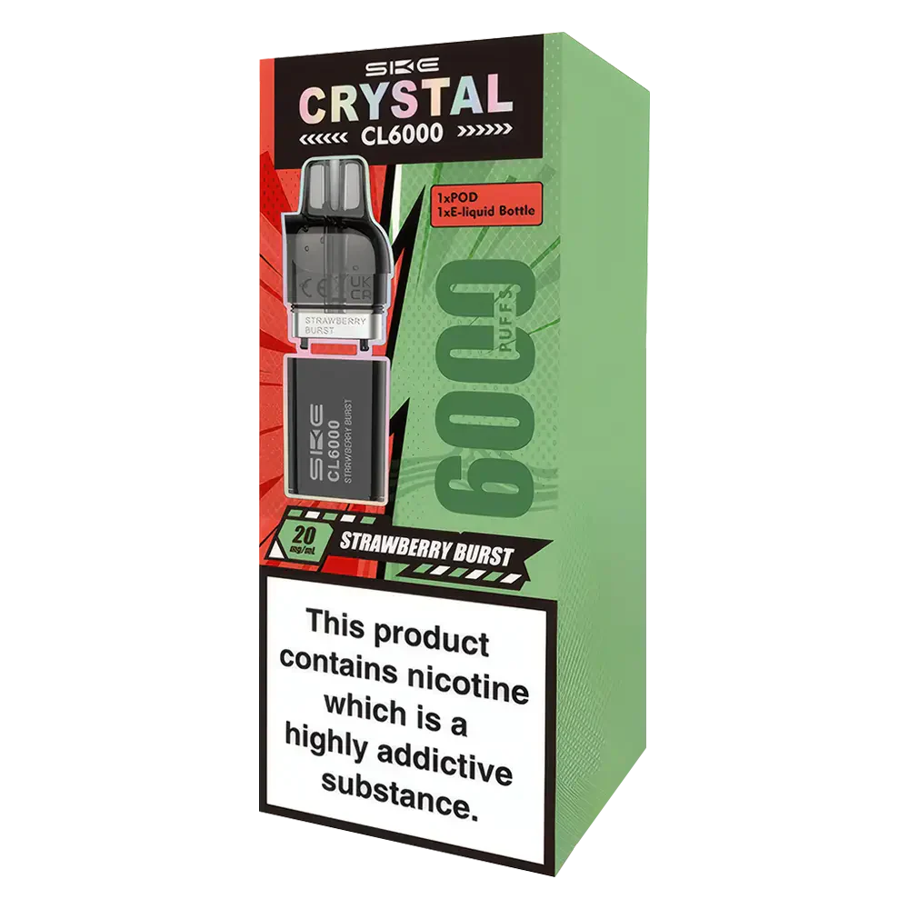 SKE Crystal CL6000 Prefilled Pods Strawberry Burst