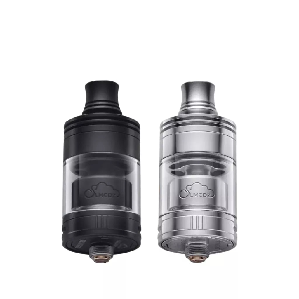 SLMCDZ RTA by Republic of Vape in matte black and polished stainless steel rebuildable tank atomisers