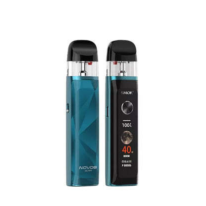 Smok Novo 6 Ultra Pod Vape Kit in lake blue on a white background displaying front and back of device.