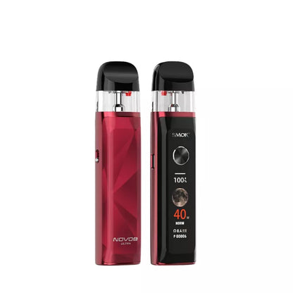 Smok Novo 6 Ultra Pod Vape Kit in red on a white background displaying front and back of device.
