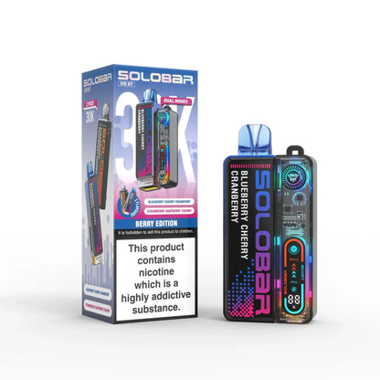 Solo Bar Boost 30K Prefilled Pod Vape Kit Box of 5, Berry Edition