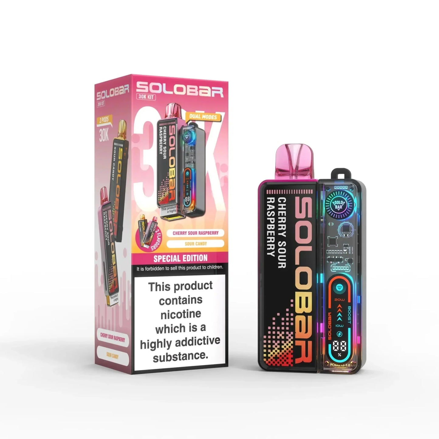 Solo Bar Boost 30K Prefilled Pod Vape Kit Box of 5, Special Edition