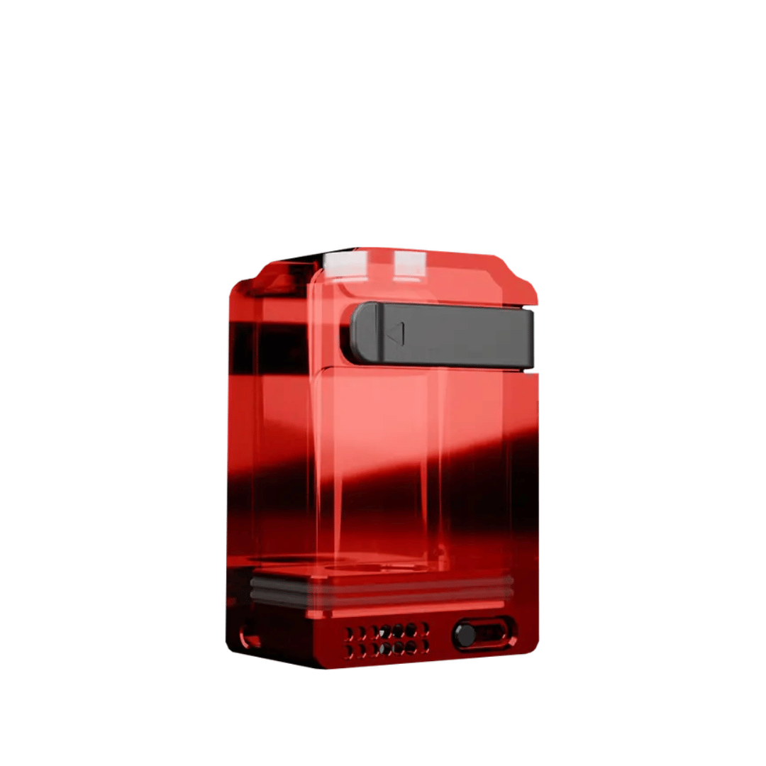 Red Suicide Mods Crypt Boro Tank, transparent design with a black accent on the side.
