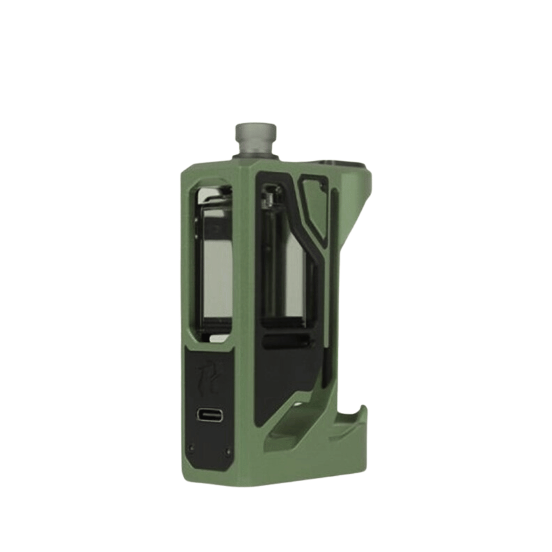 Swamp green Suicide Mods Deathwish Modz Rift DNA60C AIO vape device, sleek and modern design.