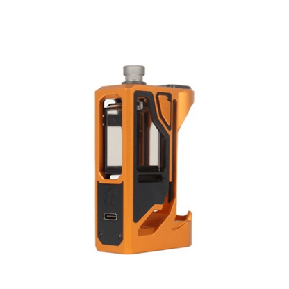 Orange Suicide Mods Deathwish Modz Rift DNA60C AIO vape device with sleek design.