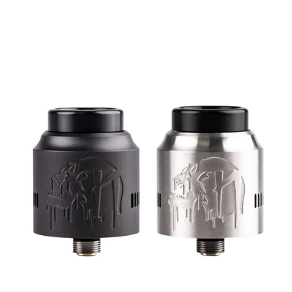 suicide mods nightmare 25 rda - with matte black and brushed ss side by side