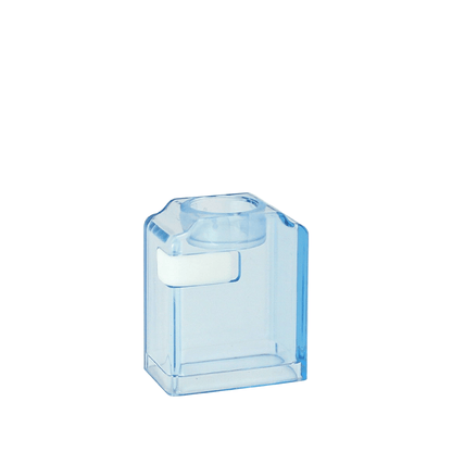 Clear blue replacement vape tank with a rectangular shape and white accents.