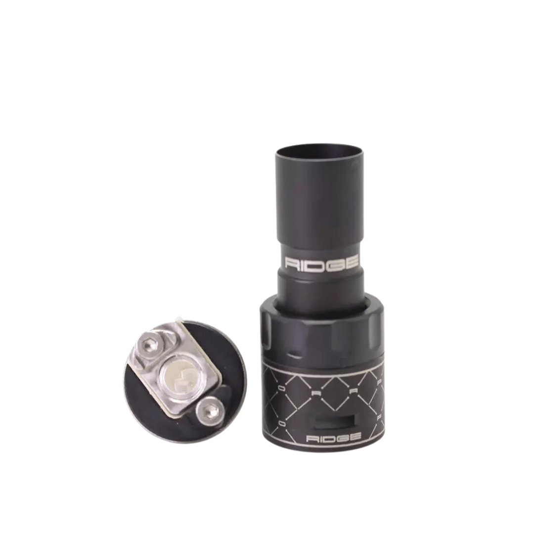 SXK Protocol Ridge Style MTL RBA Deck, black with geometric design, disassembled view.