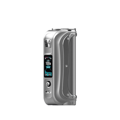 Silver SXmini SL Class V2 box mod with digital display and sleek design.