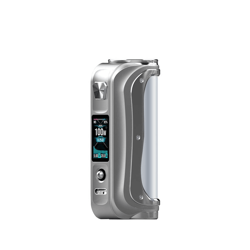 Silver SXmini SL Class V2 vape mod with digital display, showing 100W setting.