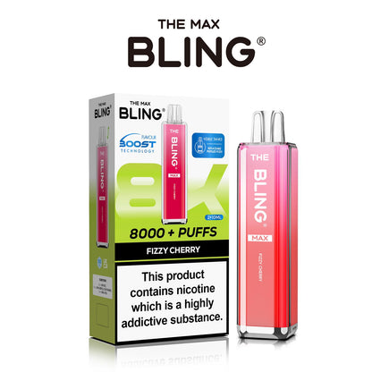 The Crystal Bling Max 8000 Puffs Prefilled Pod Kit Box of 5, Fizzy Cherry Flavour