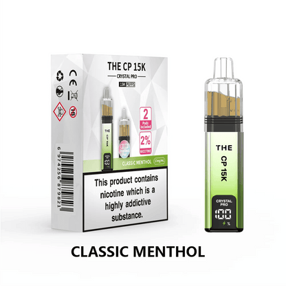 The Crystal Pro CP 15k Prefilled Vape Kit Box of 5, Classic Menthol Flavour