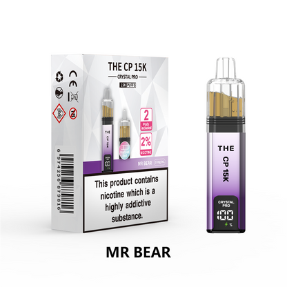 The Crystal Pro CP 15k Prefilled Vape Kit Box of 5, Mr Bear Flavour