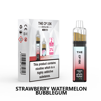 The Crystal Pro CP 15k Prefilled Vape Kit Box of 5, Strawberry Watermelon Bubblegum Flavour