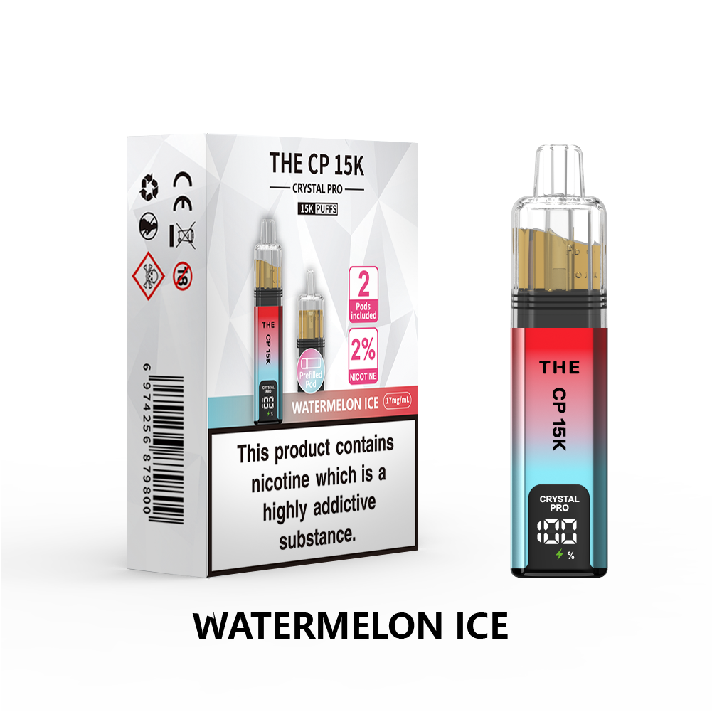 The Crystal Pro CP 15k Prefilled Vape Kit Box of 5, Watermelon Ice Flavour