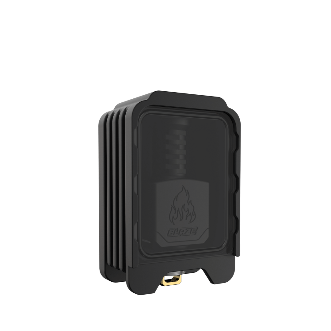 Matte black Thunderhead Creations Blaze RBA Sliding Boro Tank with flame logo.