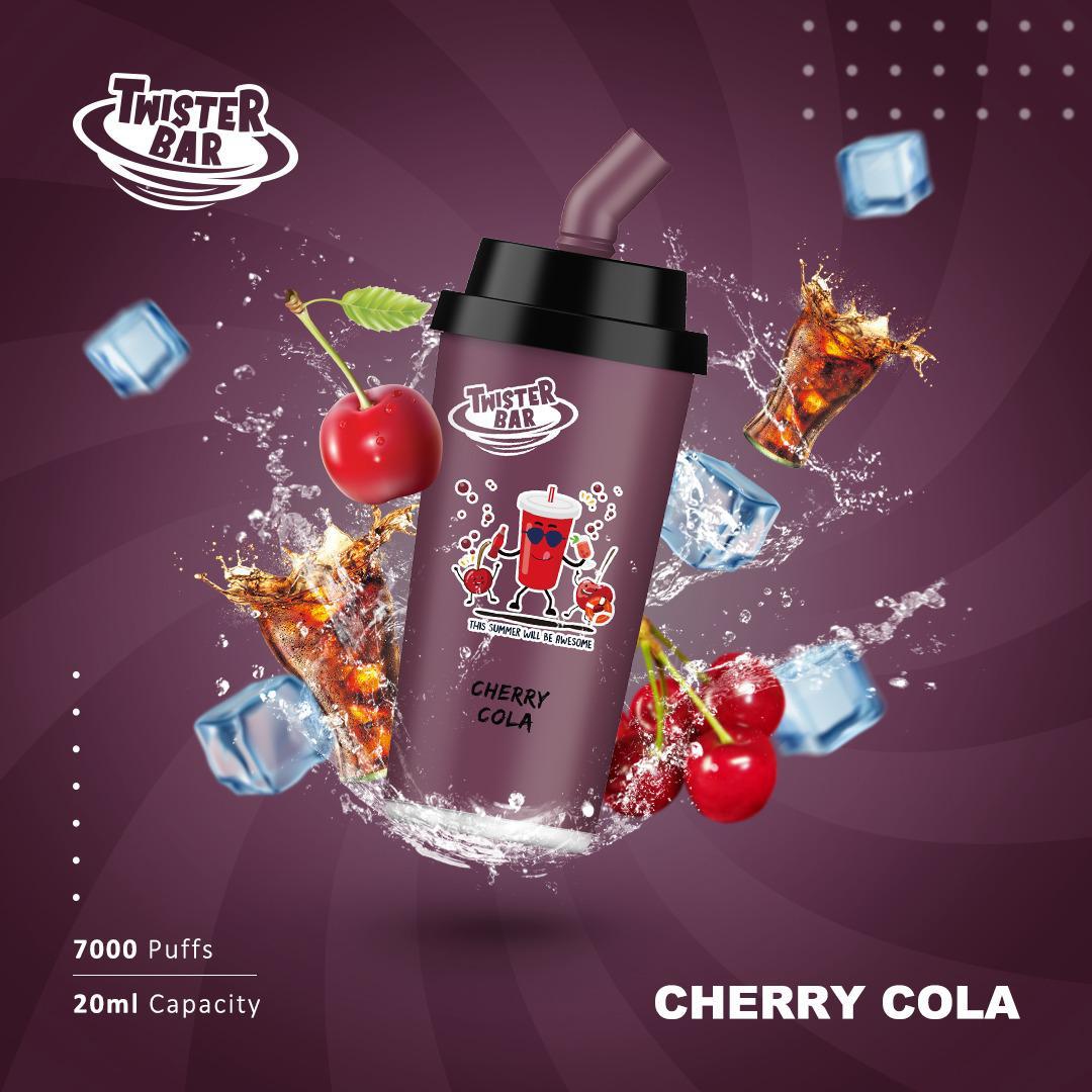 Twister Bar 7000 Puff Prefilled Vape Pod Kit Box of 10, Cherry Cola Flavour
