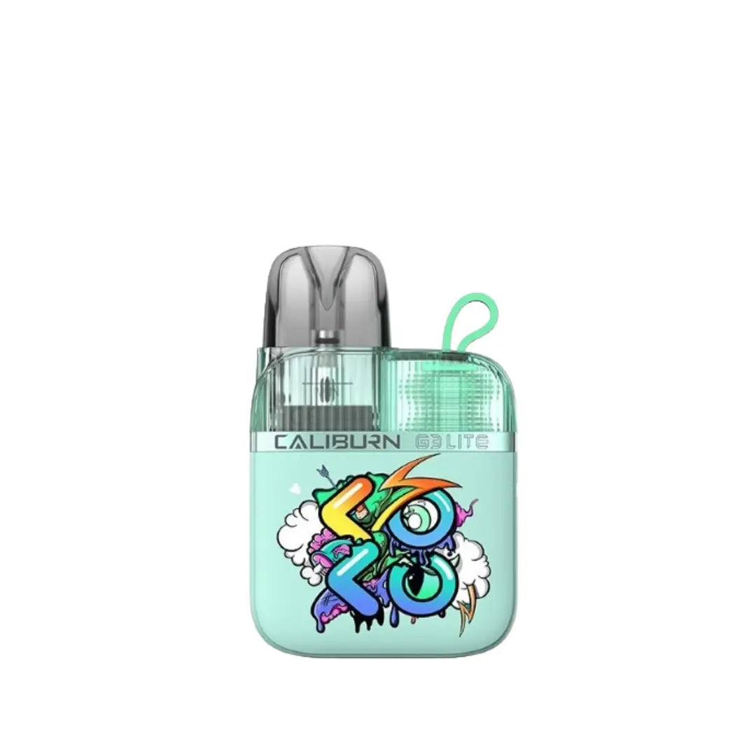 Uwell Caliburn G3 Lite Koko Pod Kit in Graffiti Cyan Colour perfect for Nic Salt Vape Juices 