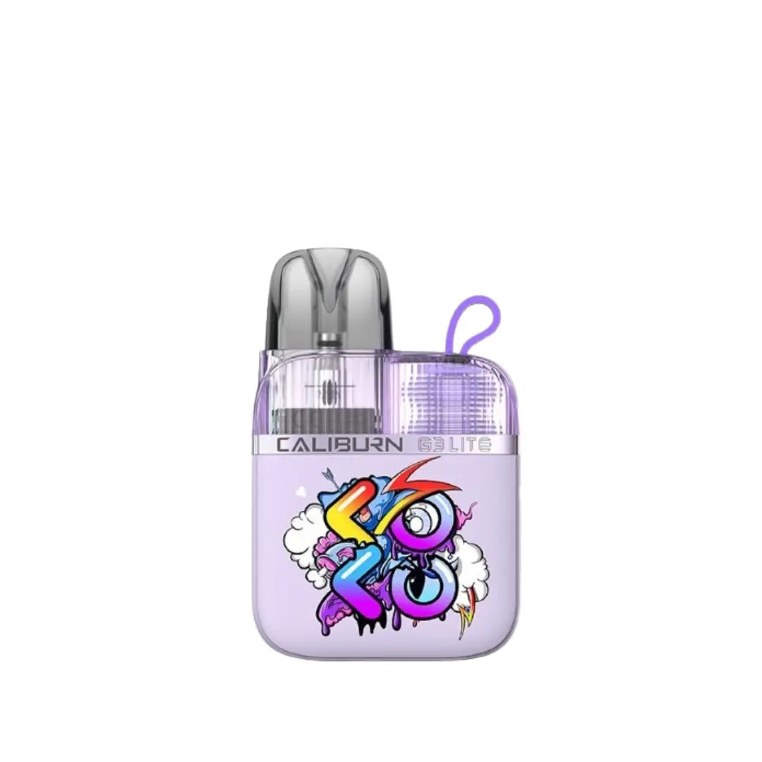 Uwell Caliburn G3 Lite Koko Pod Kit in Graffiti Purple Colour perfect for Nic Salt Vape Juices 