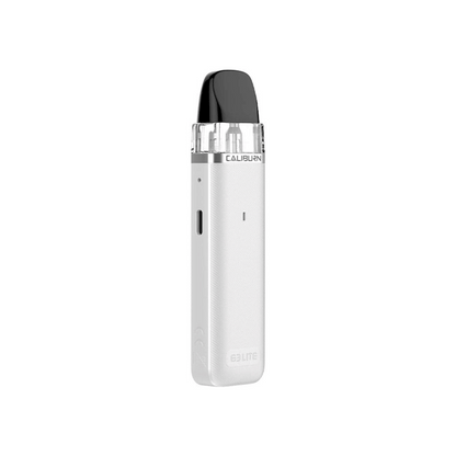 Uwell Caliburn G3 Lite Pod Vape Kit in pearl white perfect for Nic Salt E-Liquids.