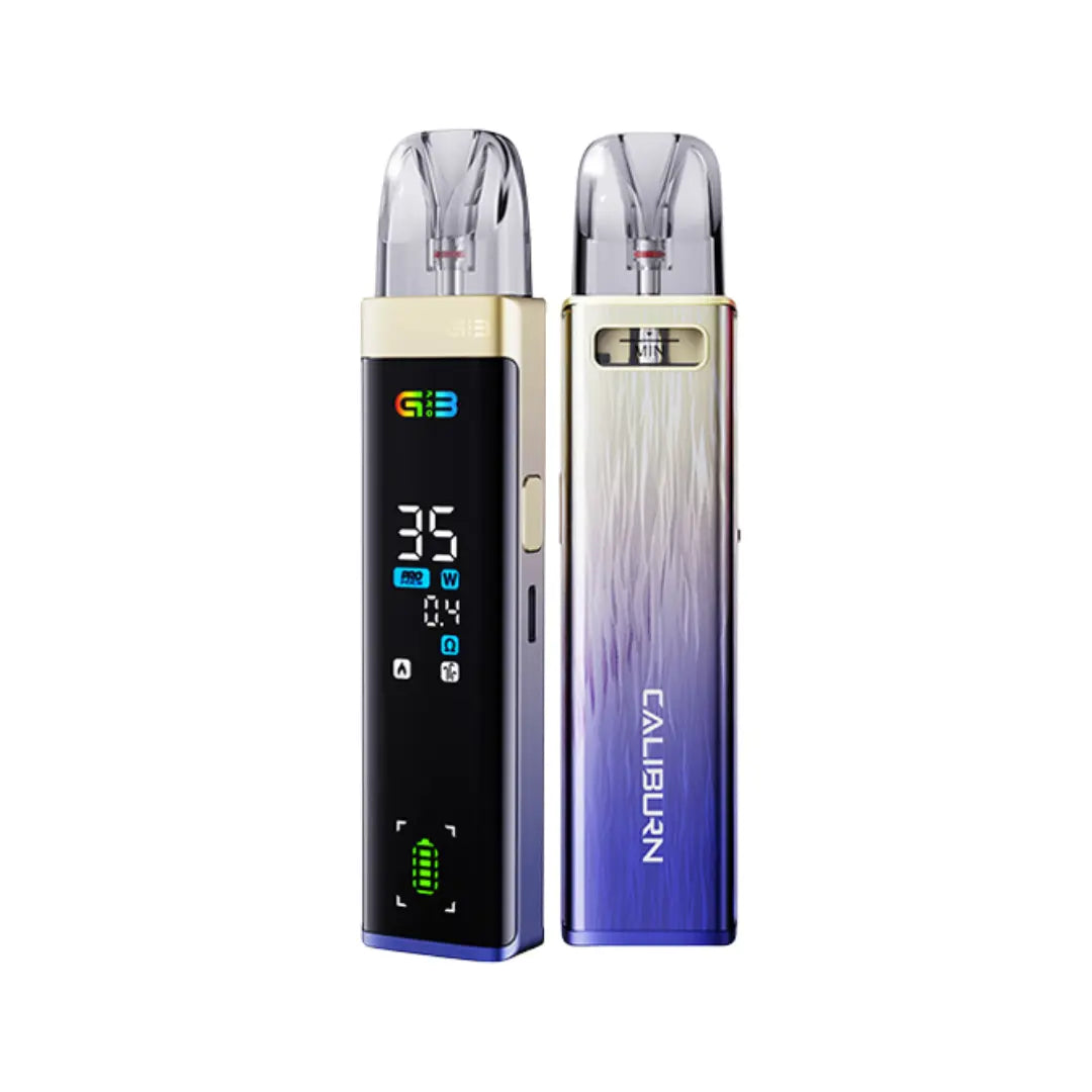 Uwell Caliburn G3 Pro Pod Vape Kit in golden purple  perfect for Nic Salt E-Liquids