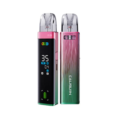 Uwell Caliburn G3 Pro Pod Vape Kit in pink green perfect for Nic Salt E-Liquids