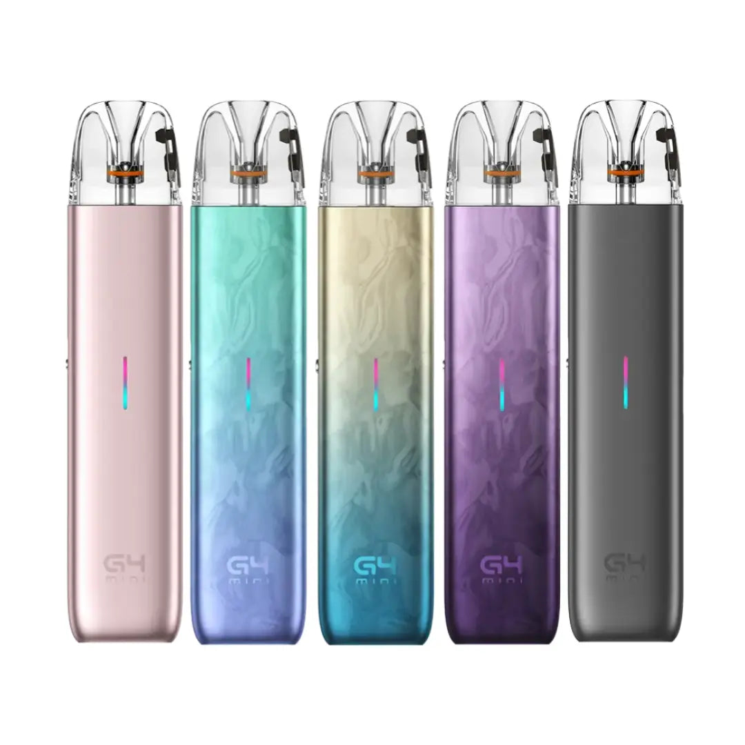 Uwell Caliburn G4 Mini Pod Vape Kit 5 different colours in a row -  Bright Pink - Peafowl Emerald - Coast Gold - Phoenix Purple - Night Black