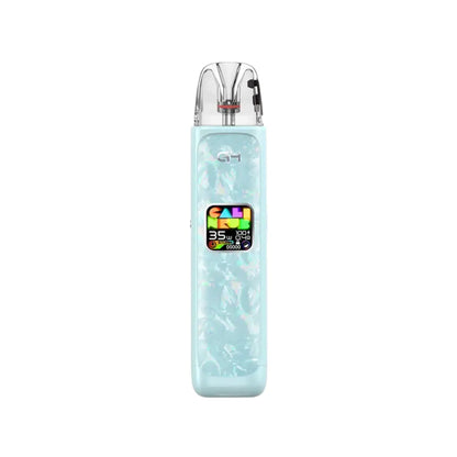 Uwell Caliburn G4 Pod Vape Kit in Glacier Blue Colour Displaying a colourful screen -  Perfect for nic salt e-liquids