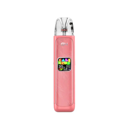 Uwell Caliburn G4 Pod Vape Kit in Flamingo Red Colour Displaying a colourful screen -  Perfect for nic salt e-liquids