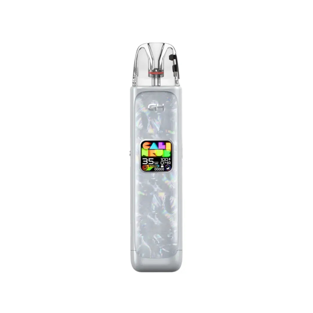 Uwell Caliburn G4 Pod Vape Kit in Karst Grey Colour Displaying a colourful screen -  Perfect for nic salt e-liquids
