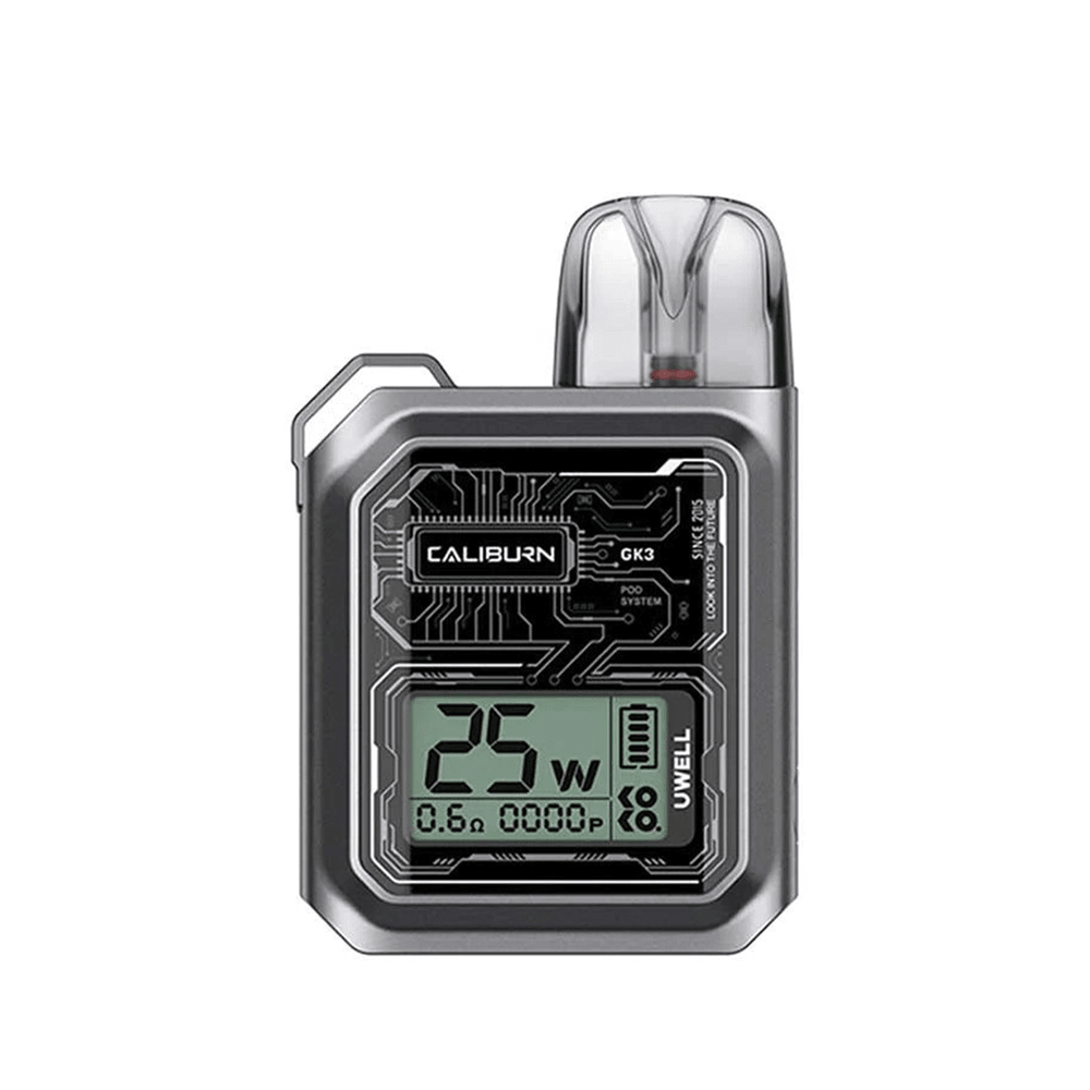 Uwell Caliburn GK3 Pod vape Kit in Silver Perfect for Nic Salts 