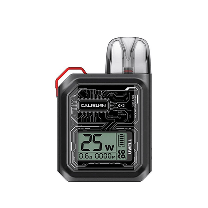 Uwell Caliburn GK3 Pod vape Kit in Black perfect for Nic Salts 