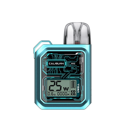 Uwell Caliburn GK3 pod vape kit In Blue Perfect for Nic Salt E-Liquids 