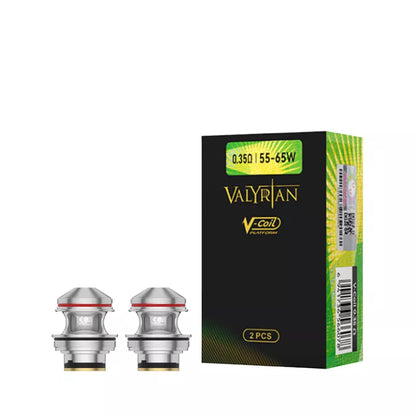 Uwell Valyrian V-Coil vape coils in 0.35ohm with packaging on a white background