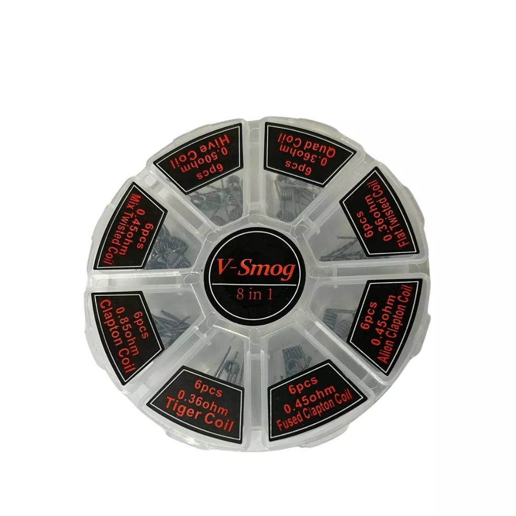 V-Smog 8-in-1 premade coil pack on a white background