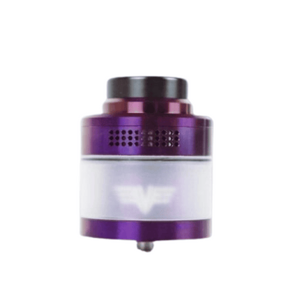 Purple Valkyrie XL RTA vape tank on a white background.