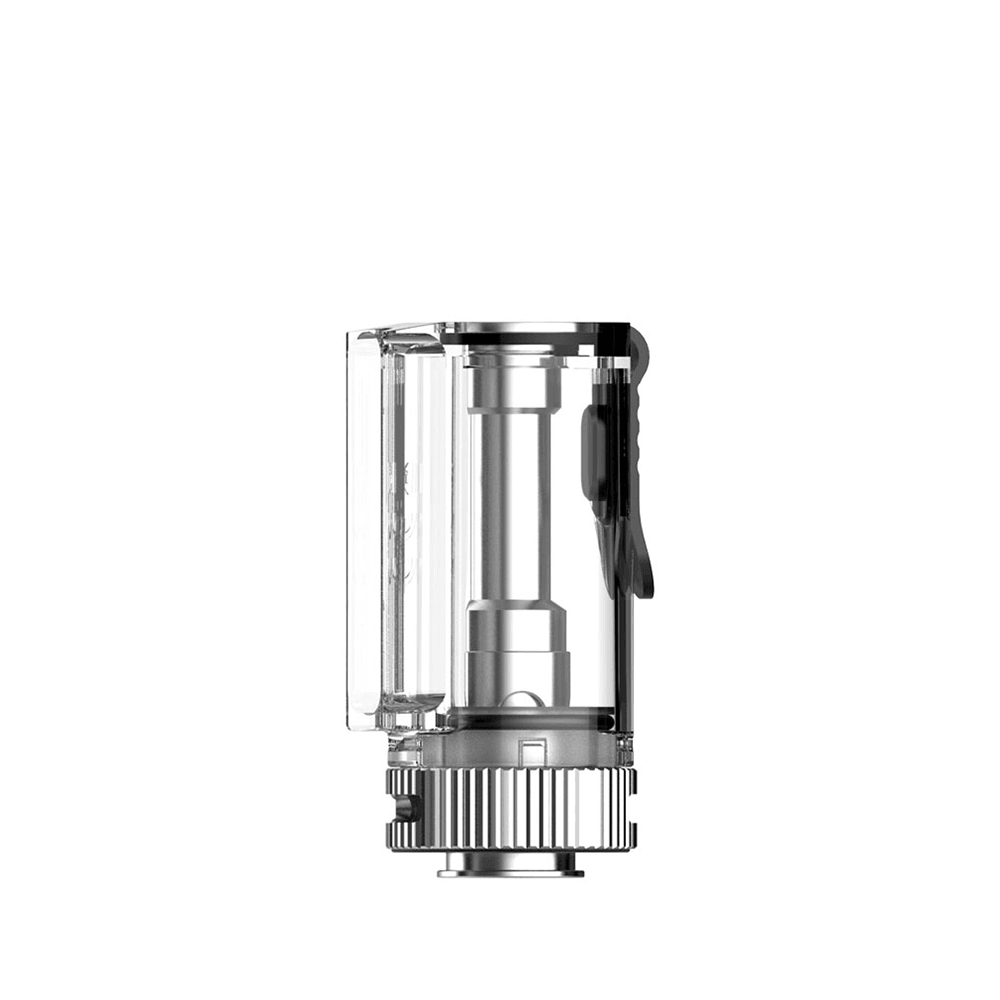 Vandy Vape Rhino replacement pod with transparent casing and silver coil visible.
