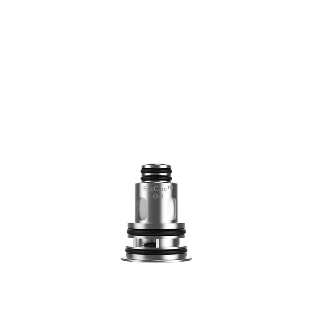 Vapefly Optima replacement coil, silver, isolated on white background.
