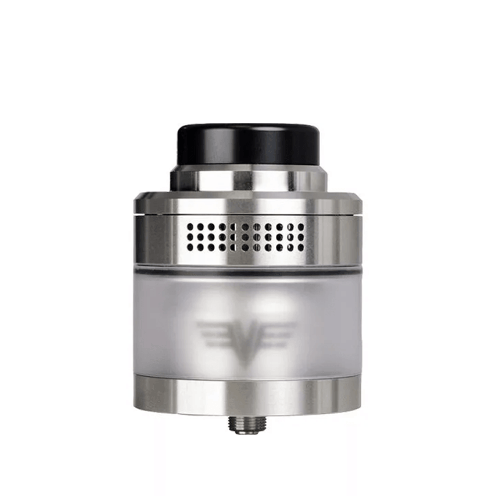Vaperz Cloud Valkyrie XL RTA in stainless steel, featured at Ecigone vape shop UK.