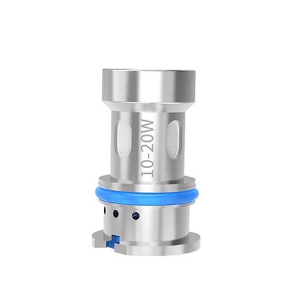 Vaperz Cloud VC Tech replacement coil, silver with blue ring, showing 10-20W power range.