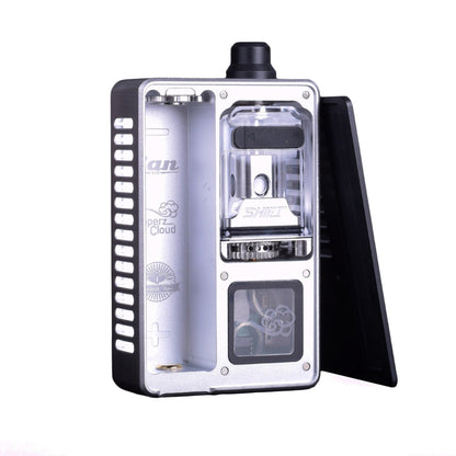 Vaperz Cloud x Gerobak San AIO DNA80C in raw silver with visible branding and components.