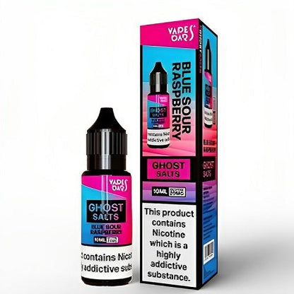 Vapes Bar Ghost Salts Nic Salt 10ml Pack of 10 Available In Blue Sour Raspberry Flavour 