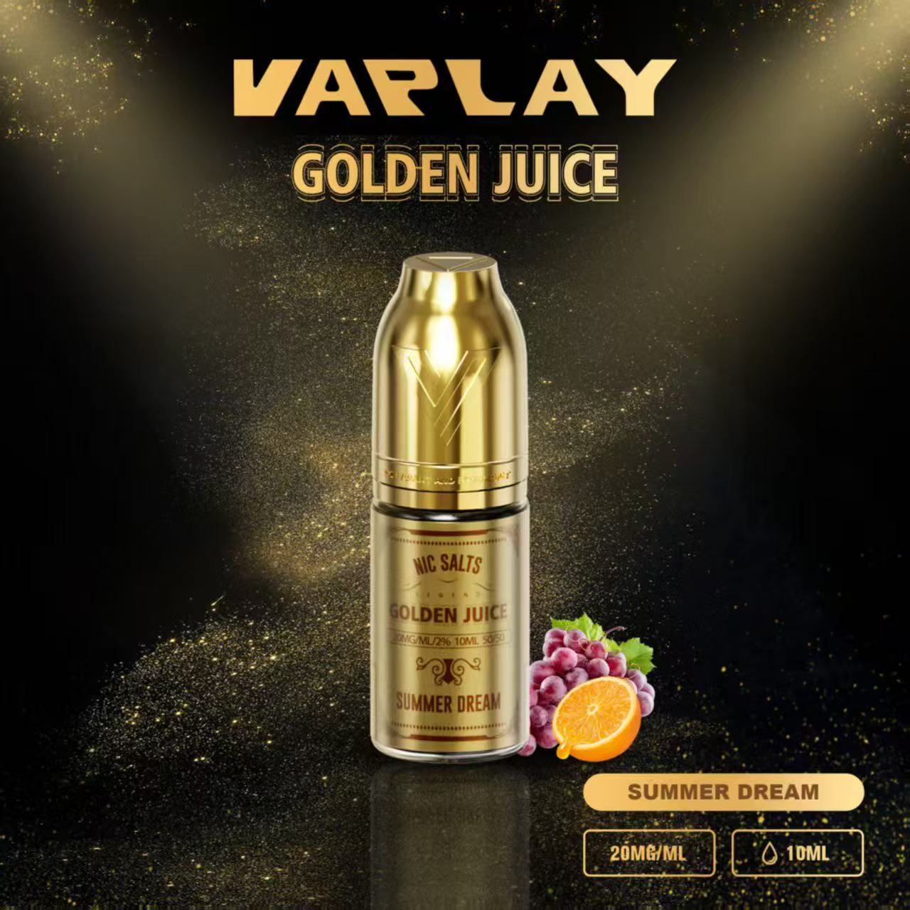 VAPLAY Golden Juice Nic Salt - 10mg&20mg - 10 Pack - Wholesale Price !