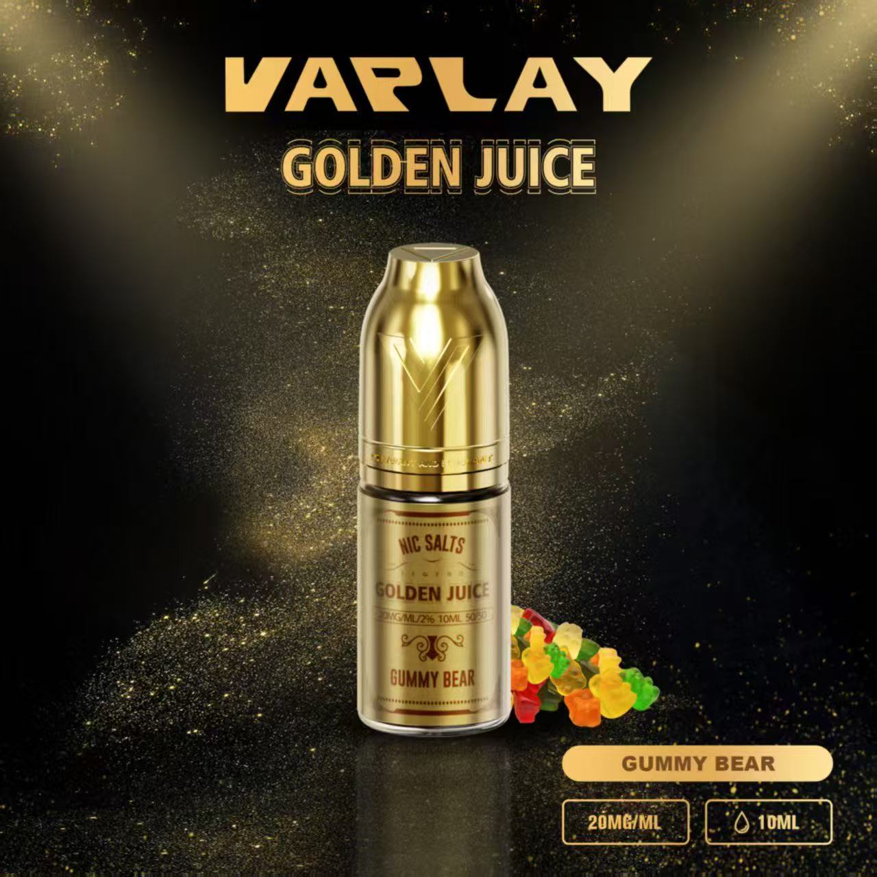 VAPLAY Golden Juice Nic Salt - 10mg&20mg - 10 Pack - Wholesale Price !