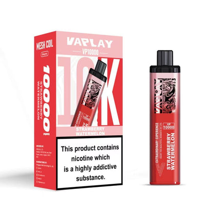 Vaplay VP10000 Prefilled Pod Vape Kit Box of 5, Strawberry Watermelon Flavour