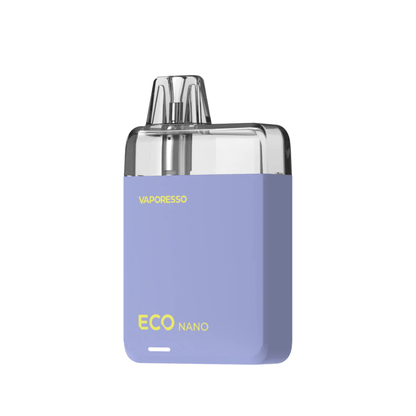 Vaporesso Eco Nano Pod Kit in purple, sleek design, shown on a white background.