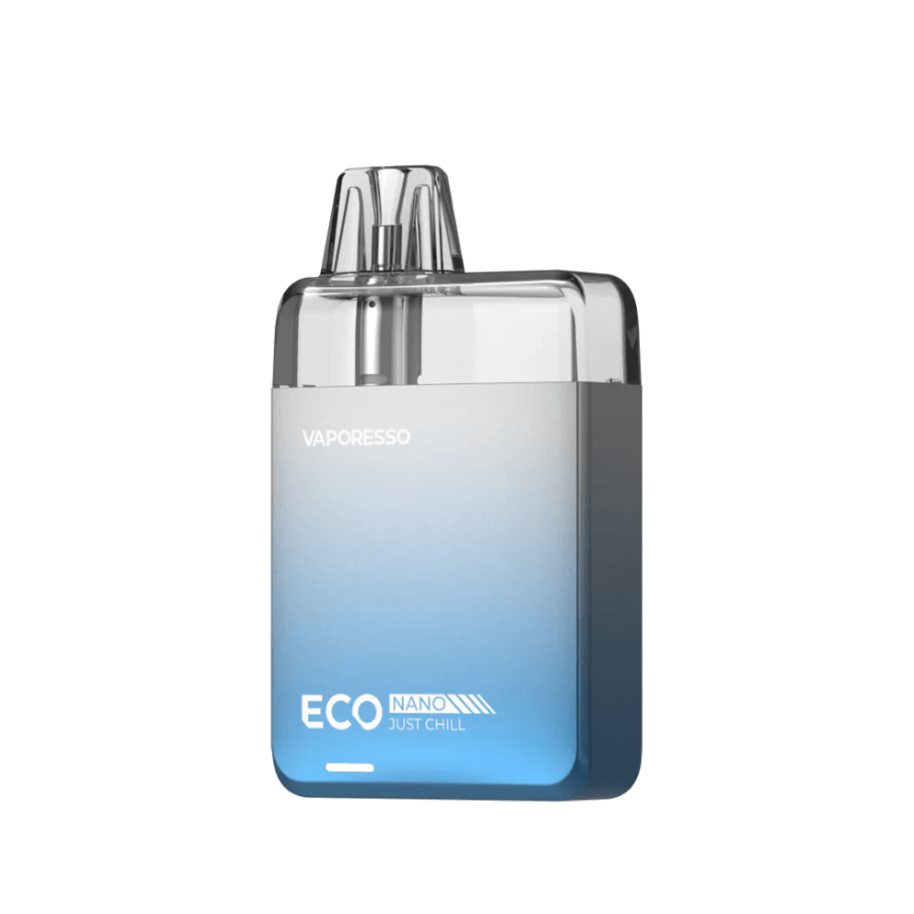 Vaporesso ECO Nano Pod Kit in gradient blue, displayed against a white background.
